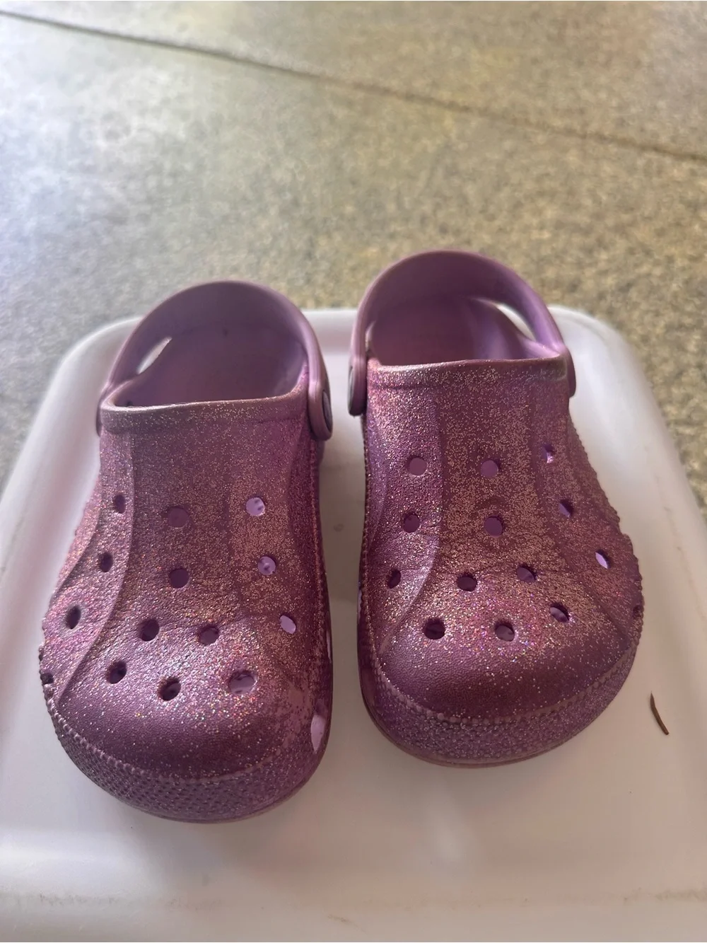 Crocs Kids’ Glitter Clog - Pink- Kids Youth Size 3